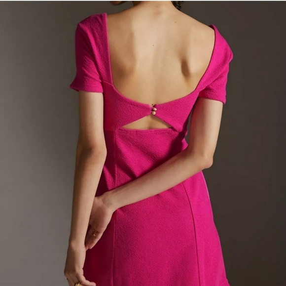 Maeve Dresses & Skirts - Anthropologie Maeve Hot Pink Twist front Mini Dress size S